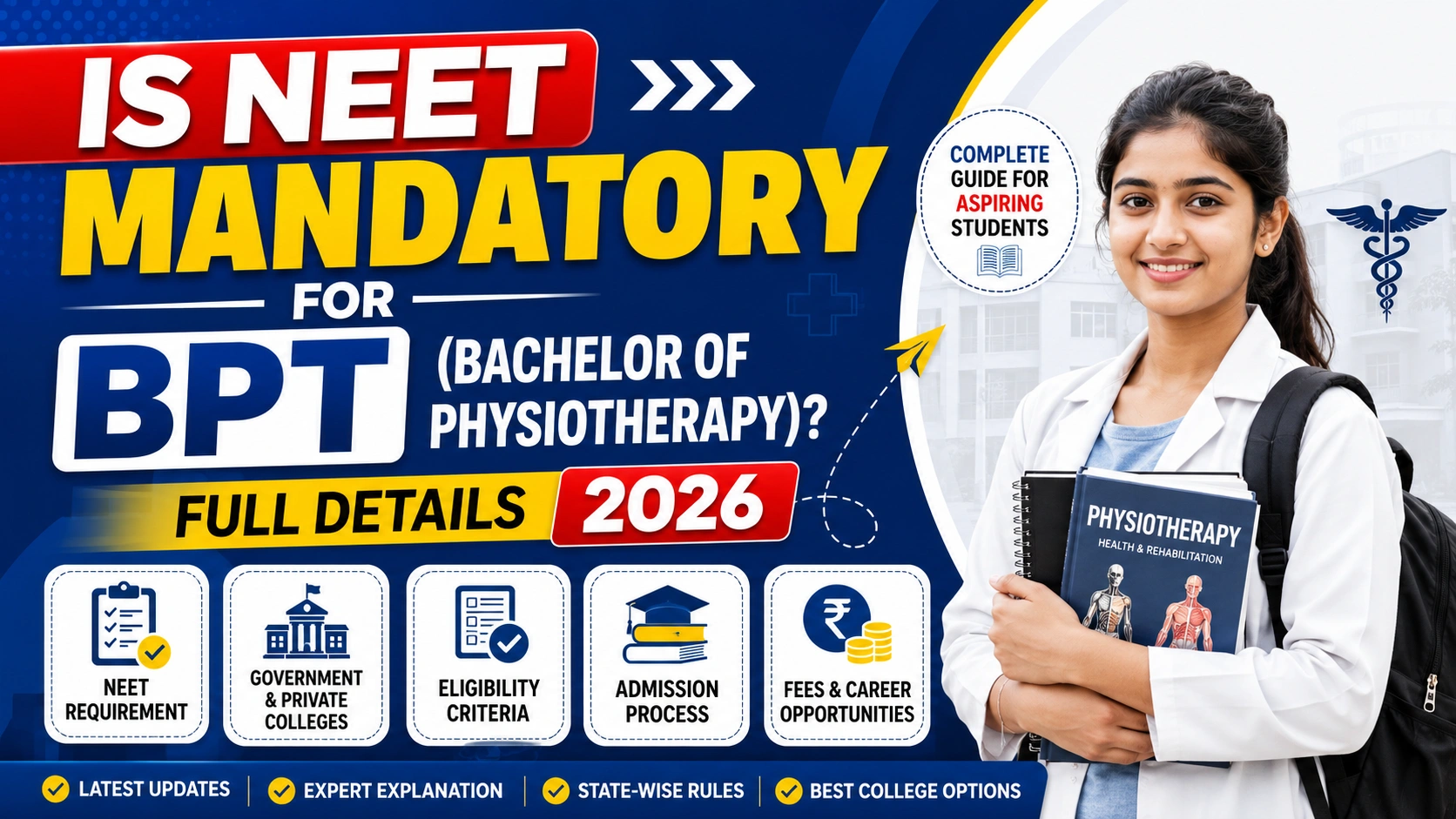 Is NEET Obligatory for BPT (Bachelor of Physiotherapy)? Full Details 2026